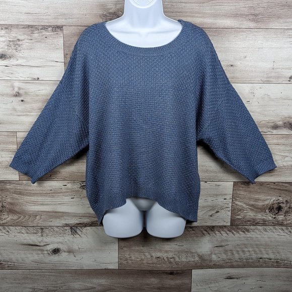 New‎ York & Co.* Women's Boat Neck Lace Up Back Drop Shoulder Blouse~ Medium - Picture 1 of 10